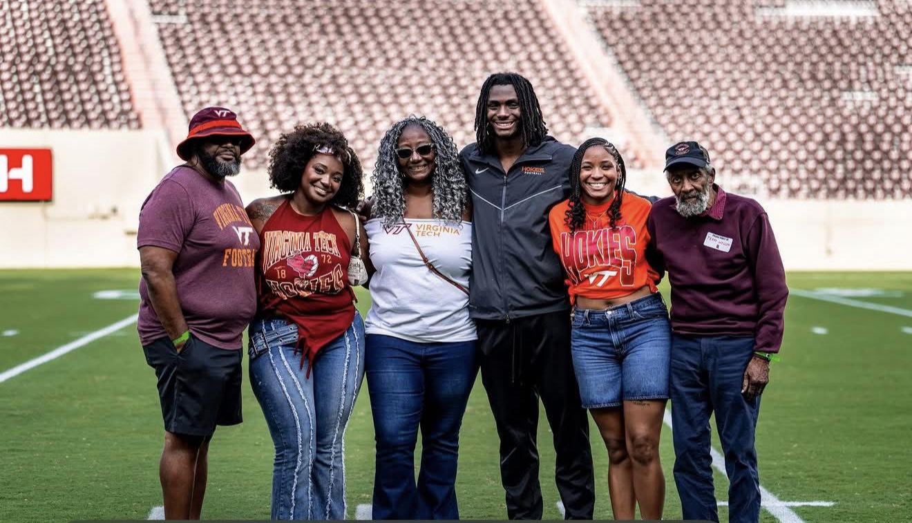 Terry Wiggins with his family at Lane Stadium, Virginia Tech
